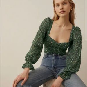 Reformation Chase Top in Coriander